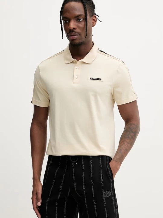 Zdjęcie produktu EA7 Emporio Armani t-shirt męski bawełniany beżowy