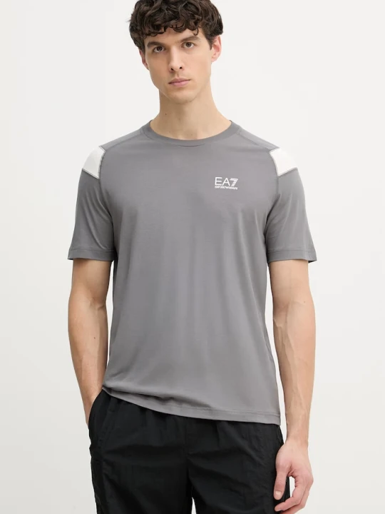 Zdjęcie produktu EA7 Emporio Armani T-shirt męski bawełniany szary