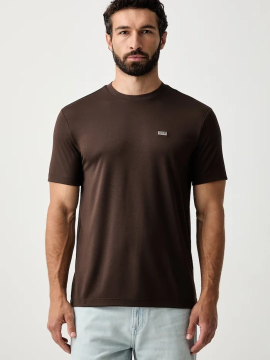 Zdjęcie produktu EA7 Emporio Armani T-shirt męski z modalem brązowy