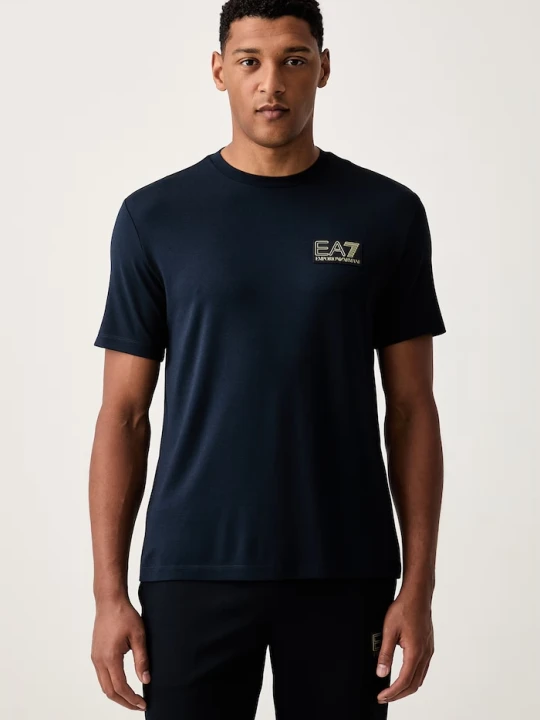 Zdjęcie produktu EA7 Emporio Armani T-shirt męski z wiskozą granatowy