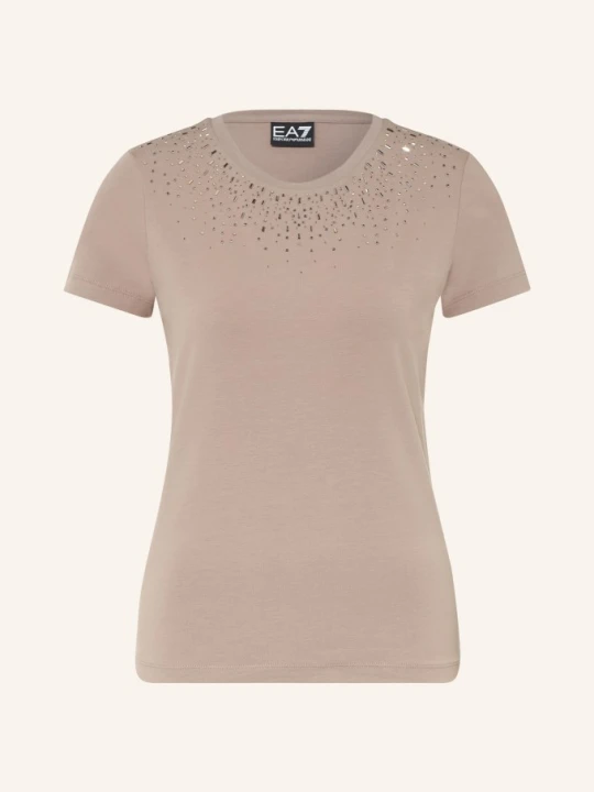 Zdjęcie produktu ea7 Emporio Armani T-Shirt Train Precious Z Kamieniami Ozdobnymi braun SZARY