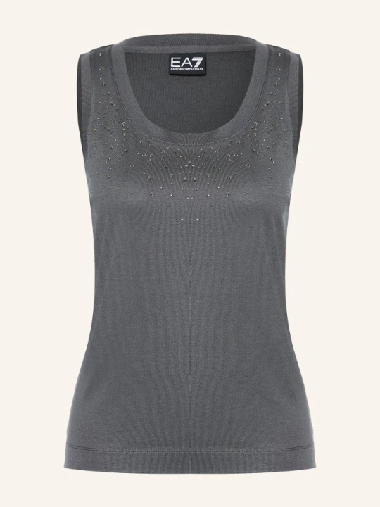 Zdjęcie produktu ea7 Emporio Armani Top Z Kamieniami Ozdobnymi grau CZIEMNOSZARY