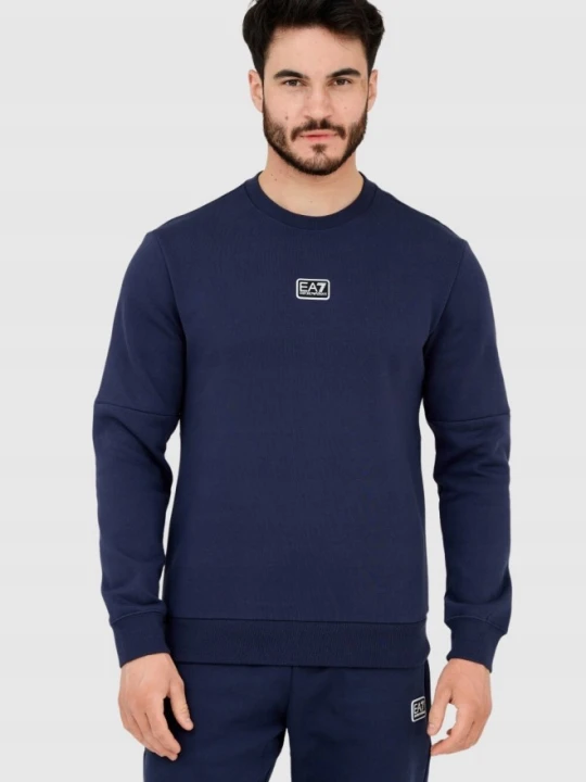 Zdjęcie produktu EA7 Granatowa bluza męska z naszywką z logo, Rozmiar XL Niebieski