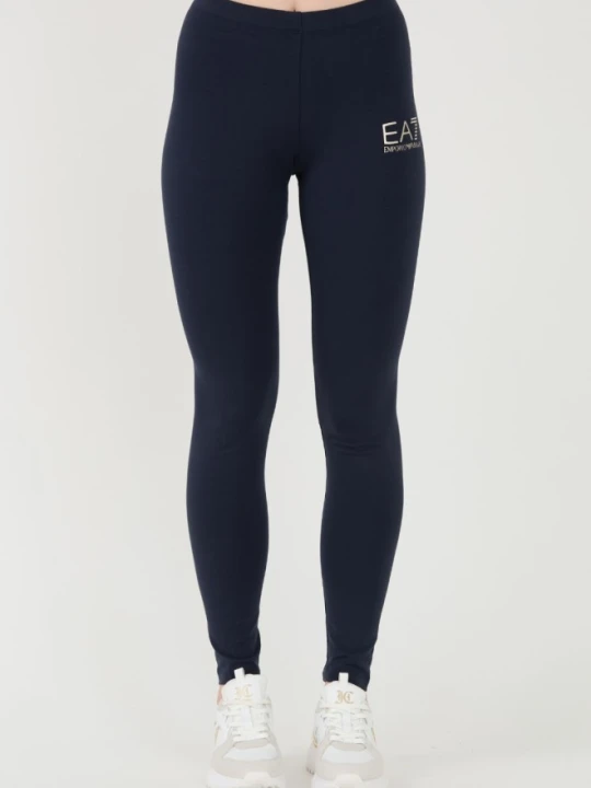 Zdjęcie produktu EA7 Granatowe damskie legginsy z małym logo, Rozmiar S Niebieski
