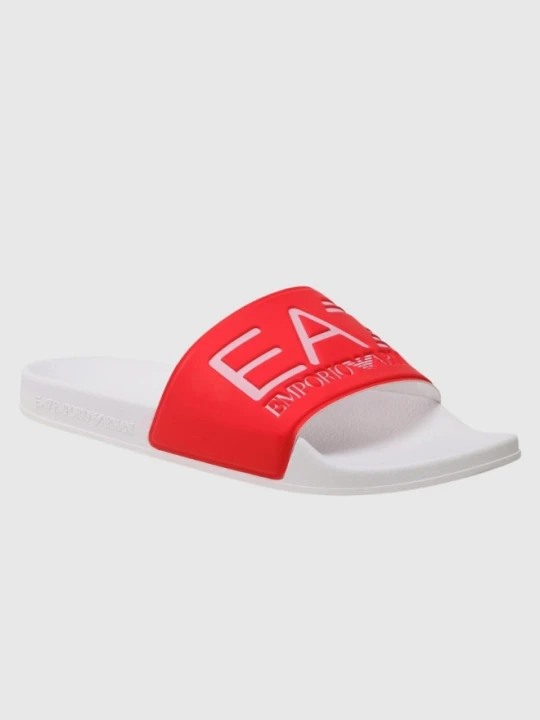 Zdjęcie produktu EA7 Koralowo-białe klapki z białym logo, Rozmiar 40