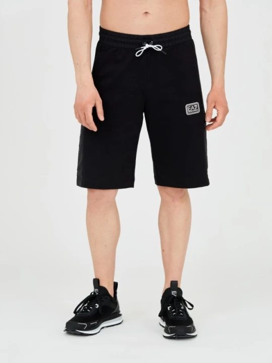 Zdjęcie produktu EA7 Męskie czarne shorty ze wstawkami, Rozmiar XXL