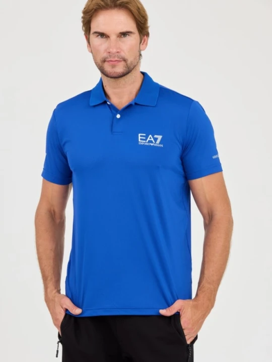 Zdjęcie produktu EA7 Niebieska męska koszulka polo Ventus 7, Rozmiar M