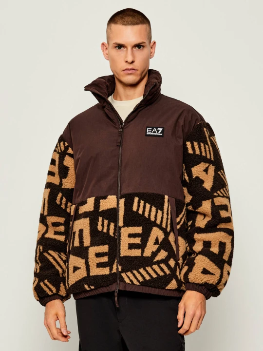 Zdjęcie produktu EA7 Polarowa kurtka | Oversize fit brązowy