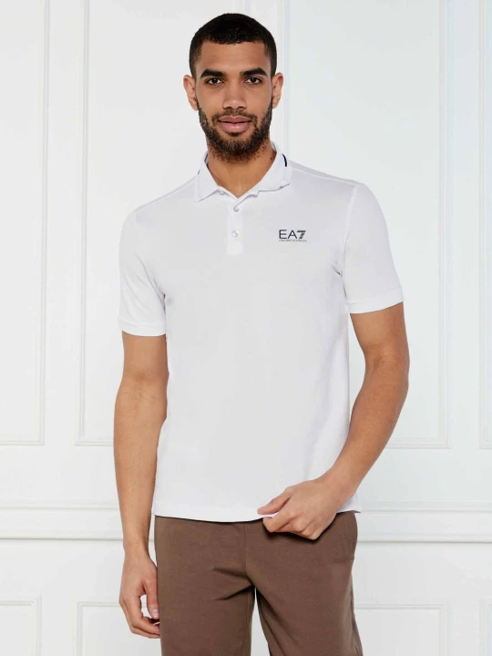 Zdjęcie produktu EA7 Polo | Slim Fit | stretch pique biały