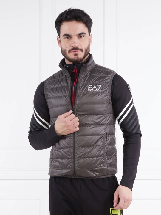 Zdjęcie produktu EA7 Puchowy bezrękawnik | Regular Fit grafitowy