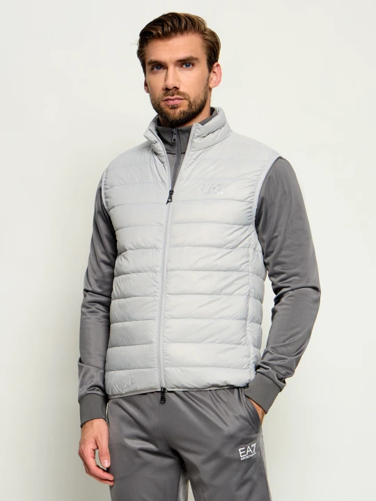 Zdjęcie produktu EA7 Puchowy bezrękawnik | Slim Fit popielaty