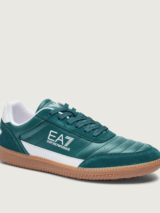 Zdjęcie produktu EA7 Skórzane sneakersy butelkowa zieleń