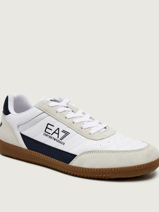 Zdjęcie produktu EA7 Skórzane sneakersy | zamsz biały