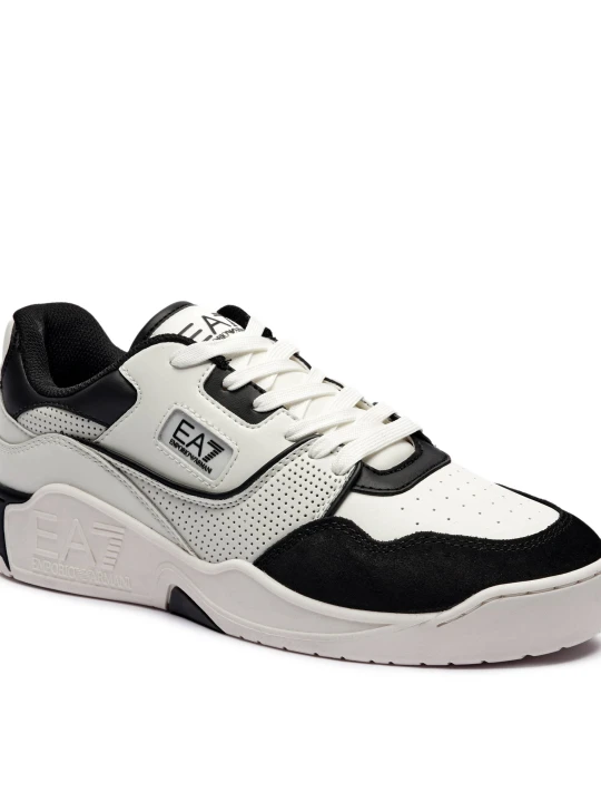 Zdjęcie produktu EA7 Skórzane sneakersy | zamsz biały