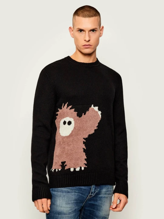 Zdjęcie produktu EA7 Sweter | Regular Fit | z dodatkiem wełny i kaszmiru czarny