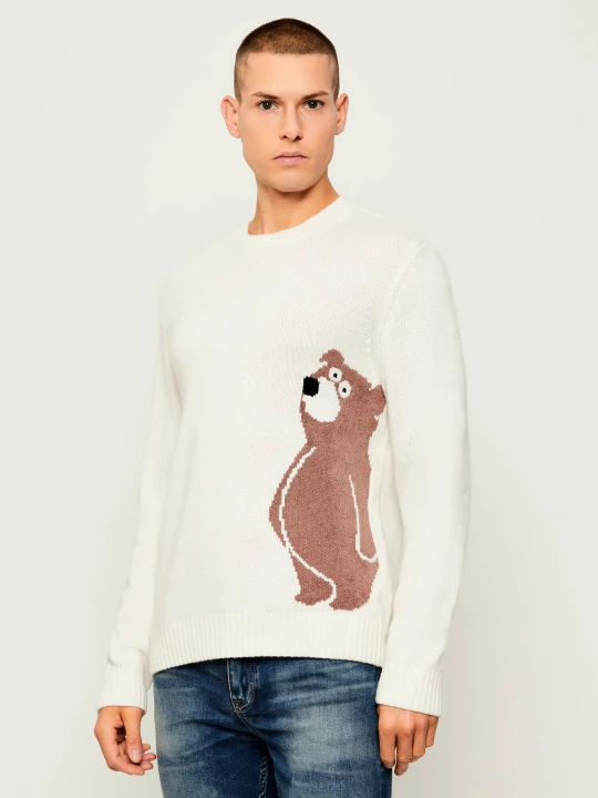 Zdjęcie produktu EA7 Sweter | Regular Fit | z dodatkiem wełny i kaszmiru biały