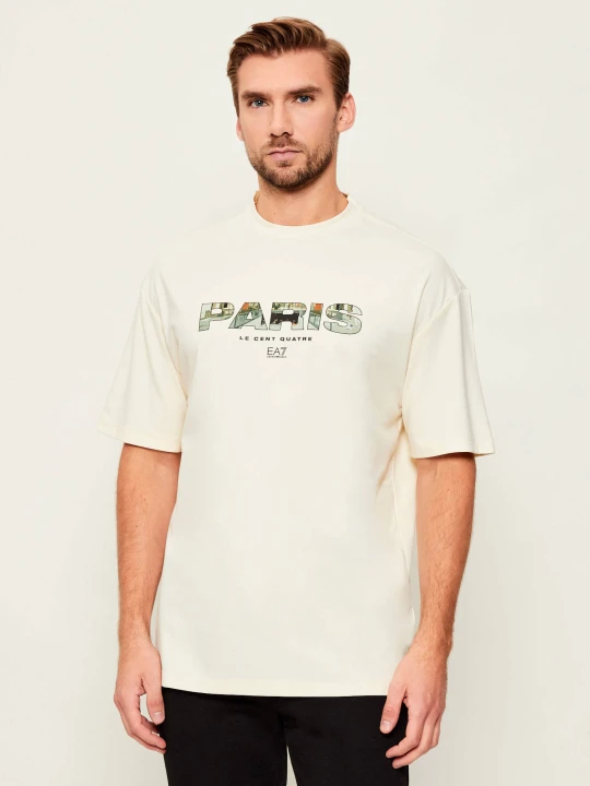 Zdjęcie produktu EA7 T-shirt | Modern fit kremowy