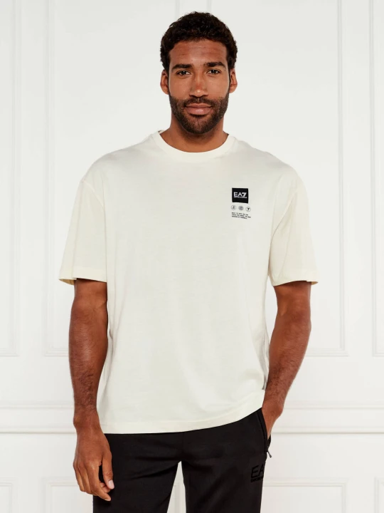 Zdjęcie produktu EA7 T-shirt | Modern fit kremowy
