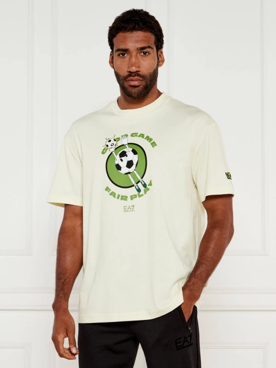 Zdjęcie produktu EA7 T-shirt | Modern fit kremowy