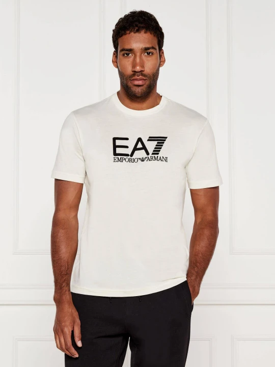 Zdjęcie produktu EA7 T-shirt | Regular Fit kremowy