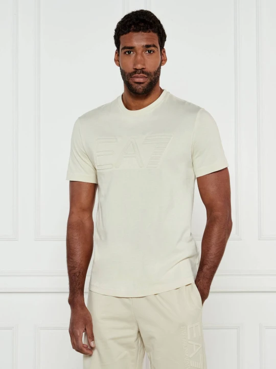 Zdjęcie produktu EA7 T-shirt | Regular Fit kremowy