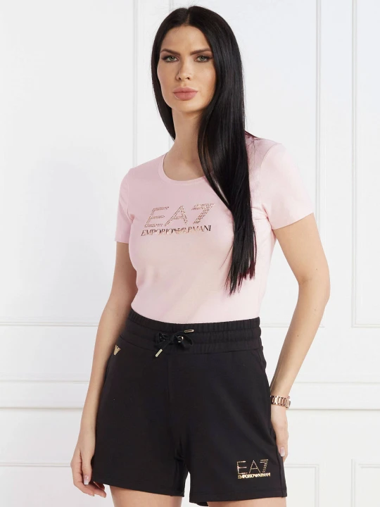 Zdjęcie produktu EA7 T-shirt | Slim Fit pudrowy róż