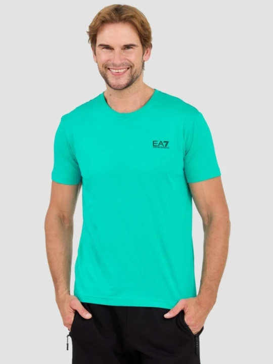 Zdjęcie produktu EA7 Zielony męski t-shirt bawełniany, Rozmiar L