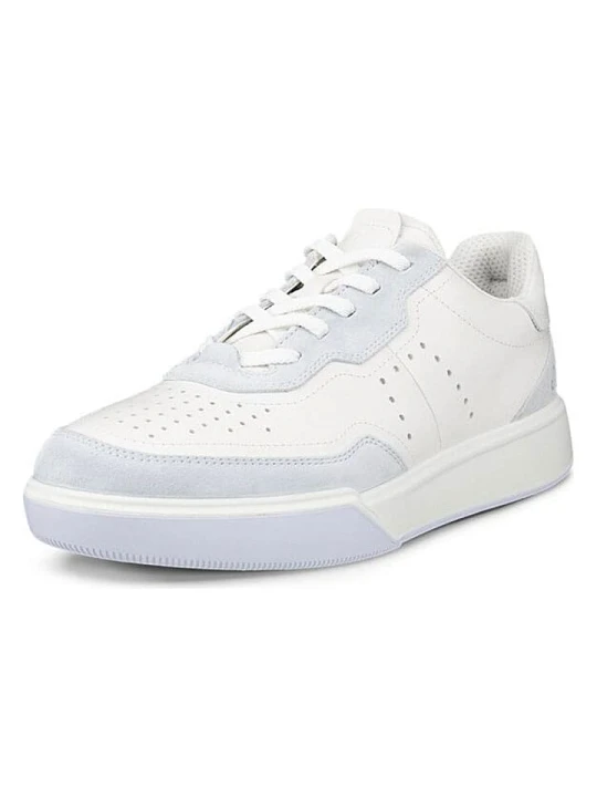 Zdjęcie produktu Ecco Skórzane sneakersy "Street Court" w kolorze biało-błękitnym rozmiar: 41