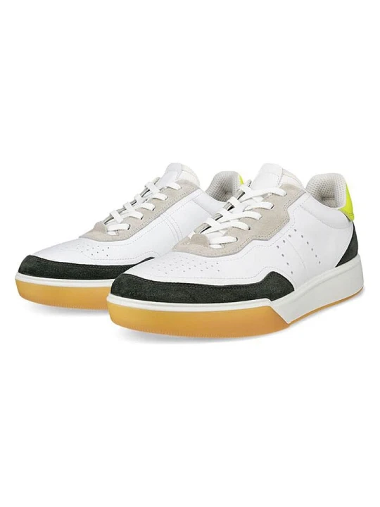 Zdjęcie produktu Ecco Skórzane sneakersy "Street Court" w kolorze biało-żółto-czarnym rozmiar: 44