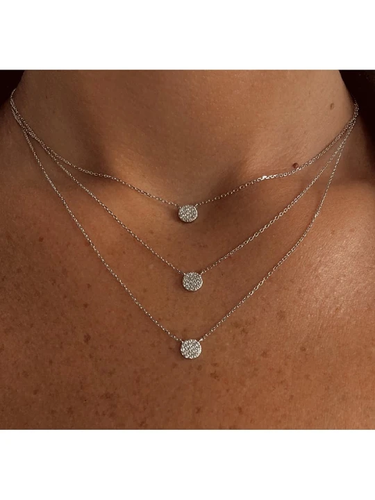 Zdjęcie produktu Eclat d'Argent Srebrny naszyjnik z elementami ozdobnymi - dł. 39 cm rozmiar: onesize Éclat D'Argent