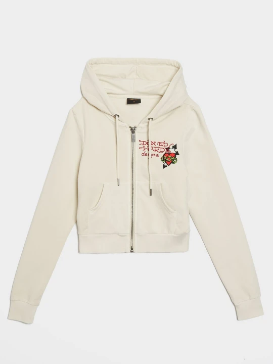 Zdjęcie produktu Ed Hardy Bluza Rozpinana Z Kapturem Flame Tiger biały