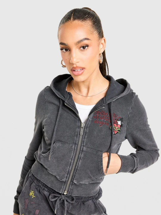 Zdjęcie produktu Ed Hardy Bluza Rozpinana Z Kapturem Flame Tiger czarny