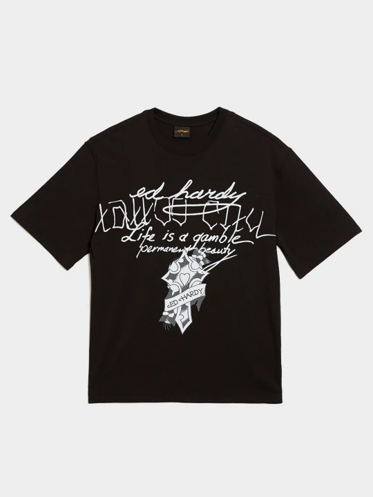 Zdjęcie produktu Ed Hardy T-Shirt Life Is A Gamble czarny