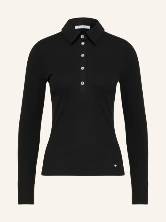 Zdjęcie produktu Efixelle Koszulka Polo Z Jerseyu Z Kamyczkami Ozdobnymi schwarz CZARNY