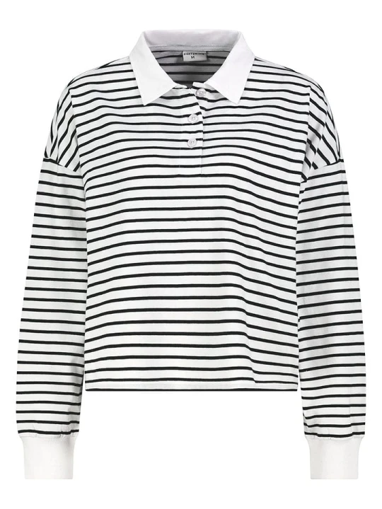 Zdjęcie produktu Eight2Nine Koszulka polo w kolorze biało-czarnym rozmiar: XS