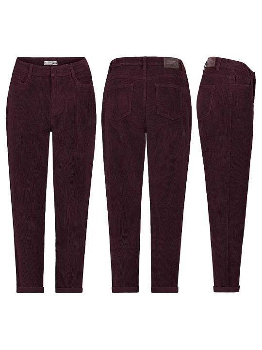 Zdjęcie produktu Eight2Nine Spodnie sztruksowe - Mom fit - w kolorze bordowym rozmiar: S