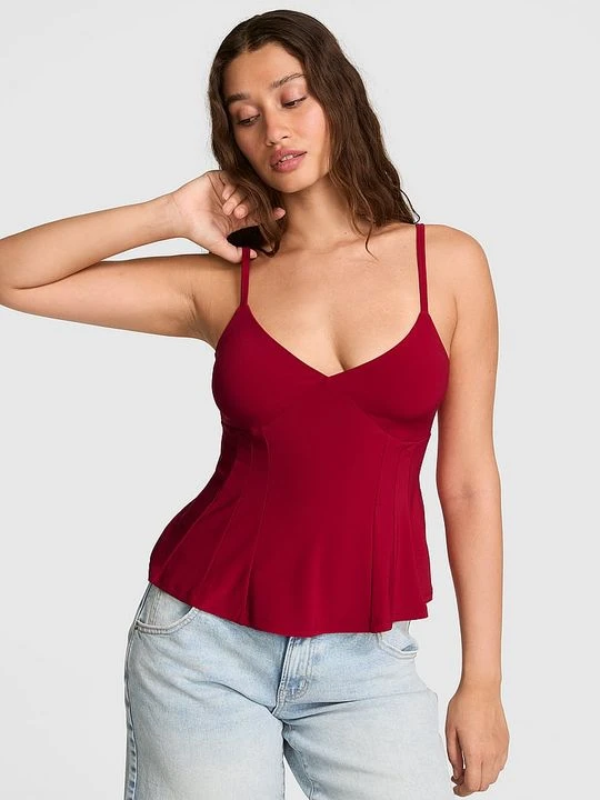 Zdjęcie produktu Elastyczny dzianinowy top gorsetowy Night-Out Victoria's Secret Czerwony