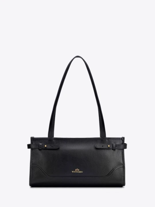 Zdjęcie produktu Elegancka bagietka damska ze skóry naturalnej czarna Wittchen