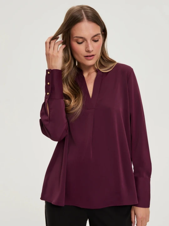 Zdjęcie produktu Elegancka koszula burgundowa Moodo
