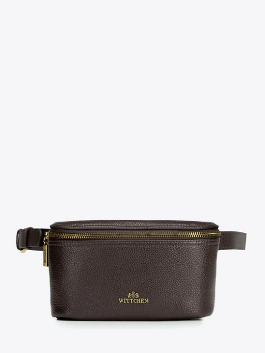 Zdjęcie produktu Elegancka nerka damska ze skóry naturalnej ciemny brąz Wittchen