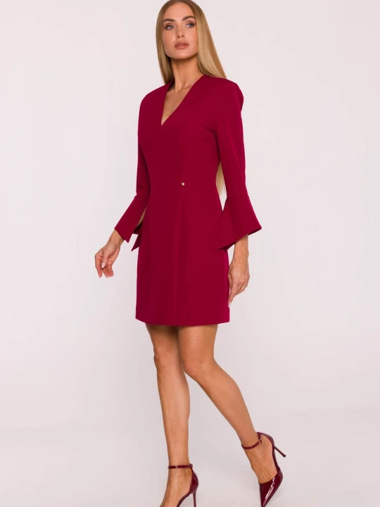 Zdjęcie produktu Elegancka sukienka trapezowa mini bordowa Moe
