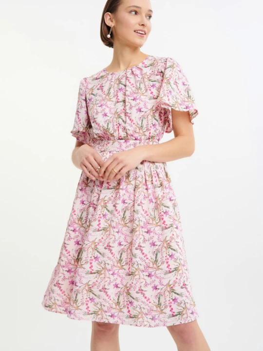 Zdjęcie produktu Elegancka sukienka w drobne różowe kwiaty Greenpoint