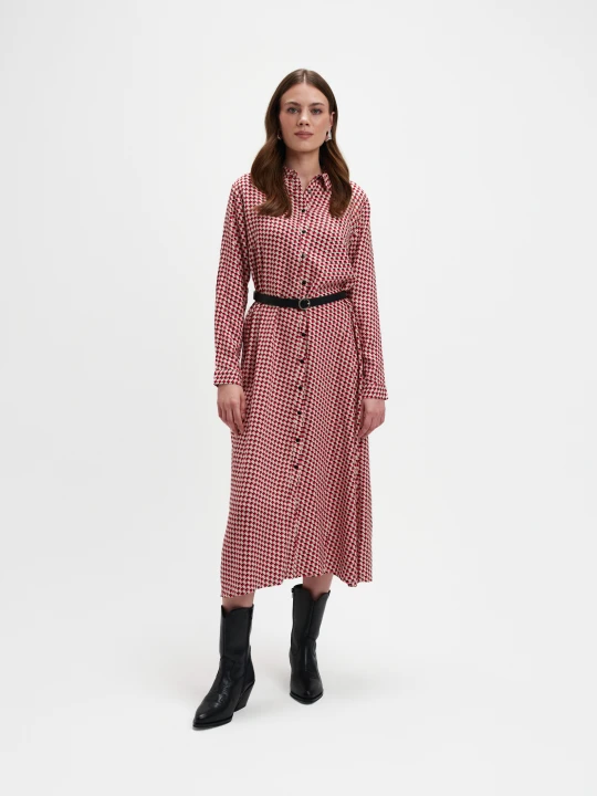 Zdjęcie produktu Elegancka sukienka z czerwonym wzorem TOP SECRET
