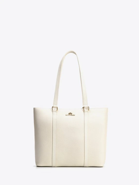 Zdjęcie produktu Elegancka torebka shopperka ze skóry naturalnej kremowa Wittchen kremowy