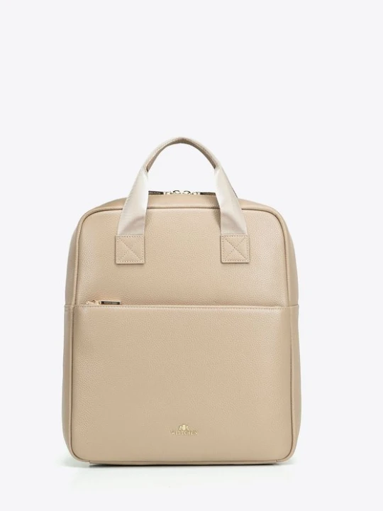 Zdjęcie produktu Elegancki plecak damski ze skóry naturalnej na laptopa 15" jasny beż Wittchen