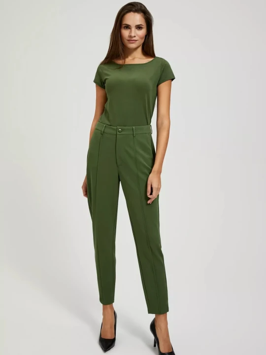 Zdjęcie produktu Elegnackie spodnie w kant khaki Moodo