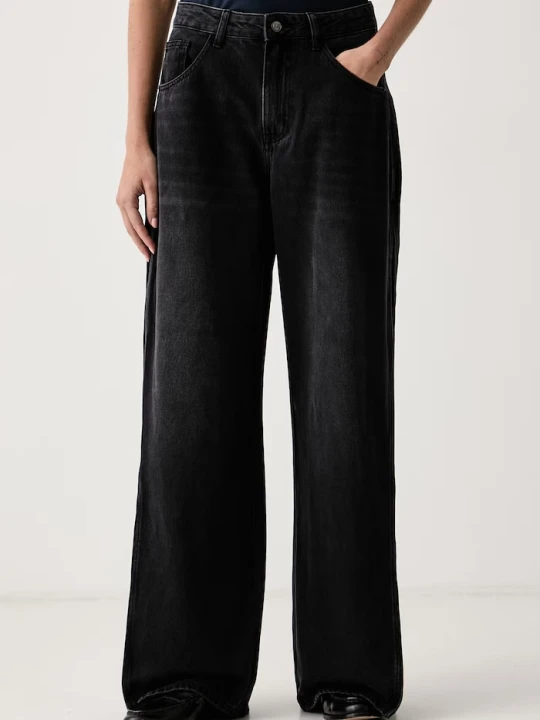 Zdjęcie produktu Eleh jeansy wide leg damskie czarny