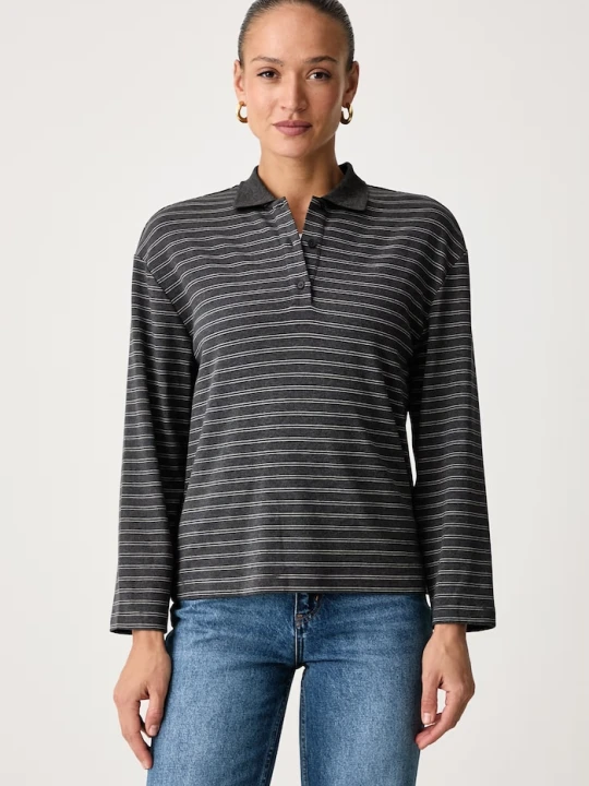 Zdjęcie produktu Eleh longsleeve damski z bawełną szary