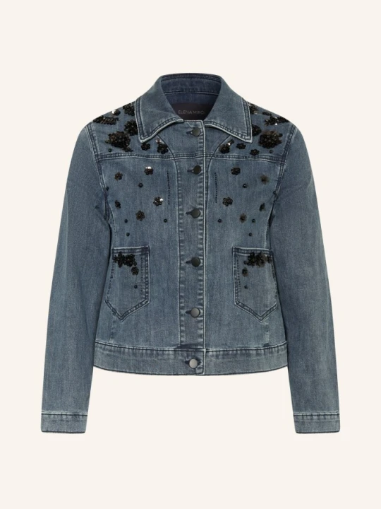 Zdjęcie produktu Elena Miro Kurtka Jeansowa Z Cekinami I Ozdobnymi Perełkami blau Elena Mirò 034 BLUE SCURO