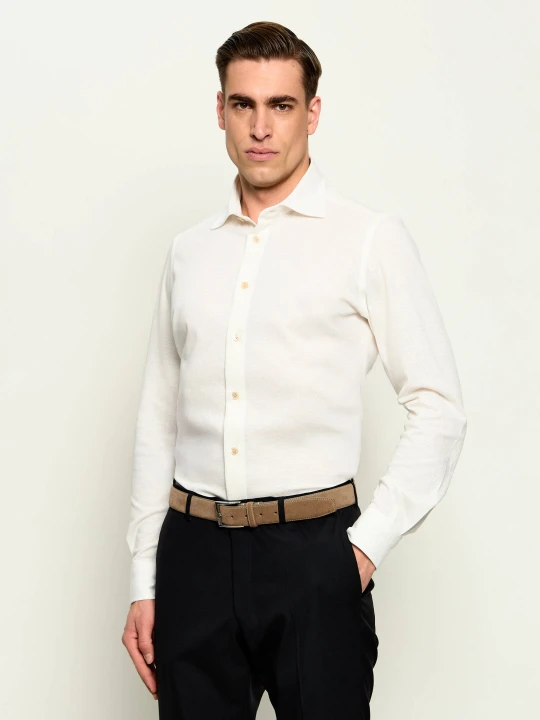 Zdjęcie produktu Eleventy Koszula DANDY | Slim Fit | z dodatkiem lnu biały